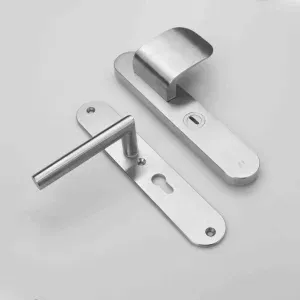 MASSIEF RVS Tzunali Deurbeslag. Model MINHO SKG*** BREED T=15/5 VKTB (kerntrek) PC55 BUITEN GREEP AVEIRO; BINNEN KRUK ANADIA