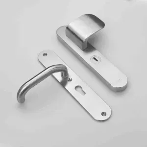 MASSIEF RVS Tzunali Deurbeslag. Model MINHO SKG*** BREED T=15/5 VKTB (kerntrek) PC55 BUITEN GREEP AVEIRO; BINNEN KRUK FORNOS